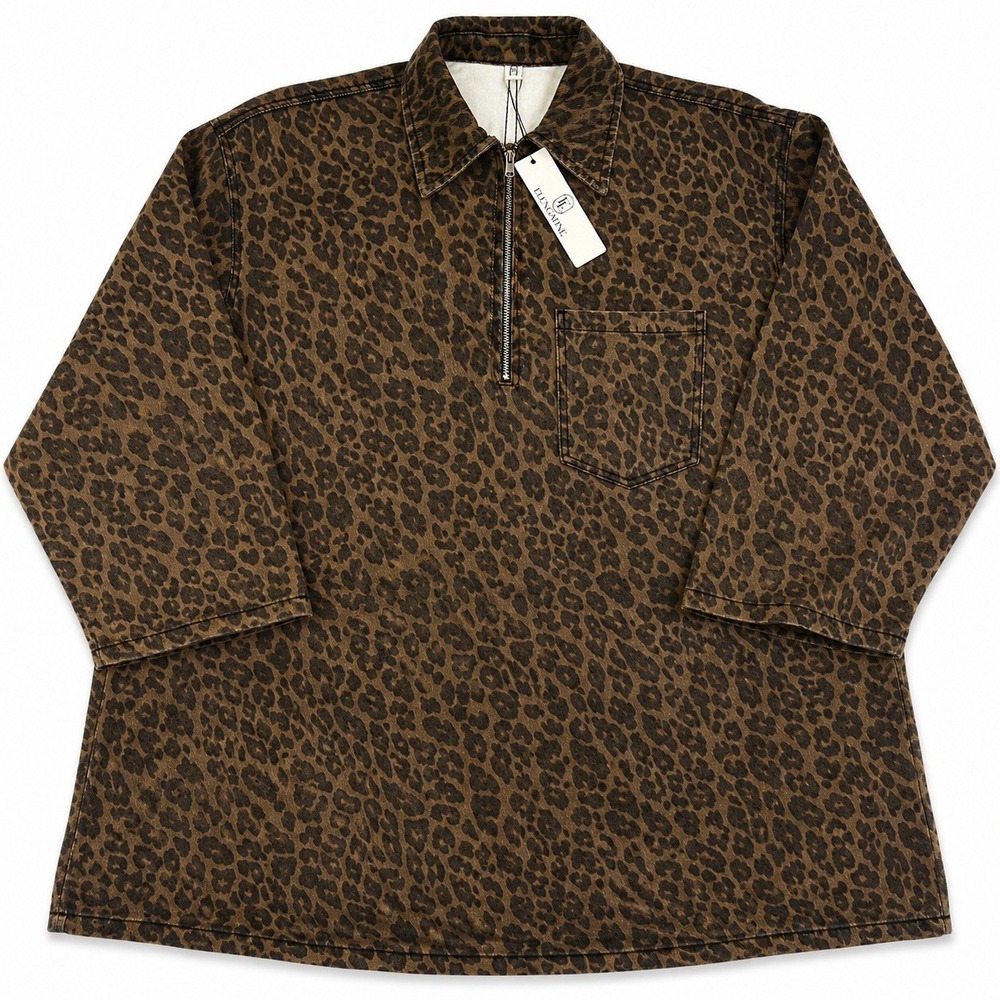 Ellengatine Leopard Print Zip Shirt Jacket Shacket 5XL NWT Oversized